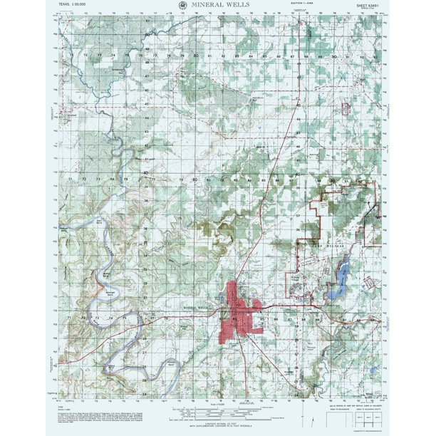 Mineral Wells Texas Map Mineral Wells Texas Sheet - Us Army 1960 - 23 X 29.09 - Walmart.com