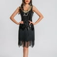 thumbnail image 5 of TMOYZQ Women's Vintage Homecoming Dress Sleeveless Dress 1920s Sequin Beaded Double Tassels Cocktails Party Night Flapper Shimmery Mini Dresses, 5 of 9