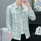 thumbnail image 5 of Camisa de hombre Camisas gráficas de rayas de manga larga para hombre I Ropa popular coreana regular Algodón fresco Moda Trendyol 2024 Hipster, 5 of 5