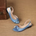 thumbnail image 3 of SACFOF Women Chunky Block Mid Heel Square Toe Sandals Ankle Strap Slingback Bow-knot Party Cute 1.5 Inches Heels, 3 of 6