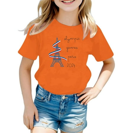 

Children Kids Girls Boys Fashion Summer Short Sleeve Letter Printed T Shirt Blouse Top Casual Tunic Clothes