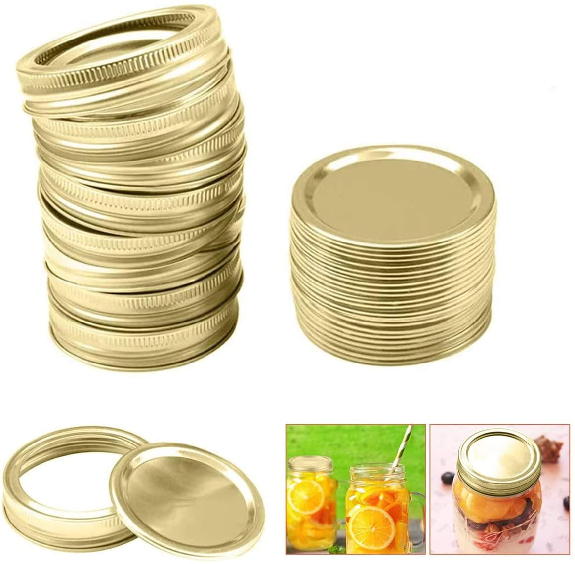Mouth Mason Jar Replacement Rings, 70mm/86mm Silver/Golden/Rose Gold
