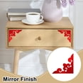 thumbnail image 5 of Uxcell 4 Pcs Hollow Mirror Wall Stickers, Acrylic Corner Decorative Pattern Decals Self Adhesive Mirror Stickers for Bathroom Living Room Bedroom Ceiling Office (Wine Red, 7.9x7.9"), 5 of 6