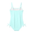 thumbnail image 5 of EliteGoogv One Piece Swimsuit For Girls Solid Color Contrast Trim Bathing Suit Summer Beach Pool Vacation Swimwear Mint Green, 5 of 6