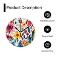 thumbnail image 4 of 12 Inch Wall Clock Battery Operated Silent Clock Decorative for Office, Kitchen, Outdoor, Living Room，Flowers and Full Moon in The forest Simple, 4 of 4