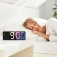 thumbnail image 4 of Réveil avec Chiffres Colorés, Luminosité Réglable, Horloge de Table Alimentée par Câble, Double Alimentation, Contrôle Vocal, Affichage de la Température, Réglage Automatique de l'Horloge, Affichage Hd, 4 of 6