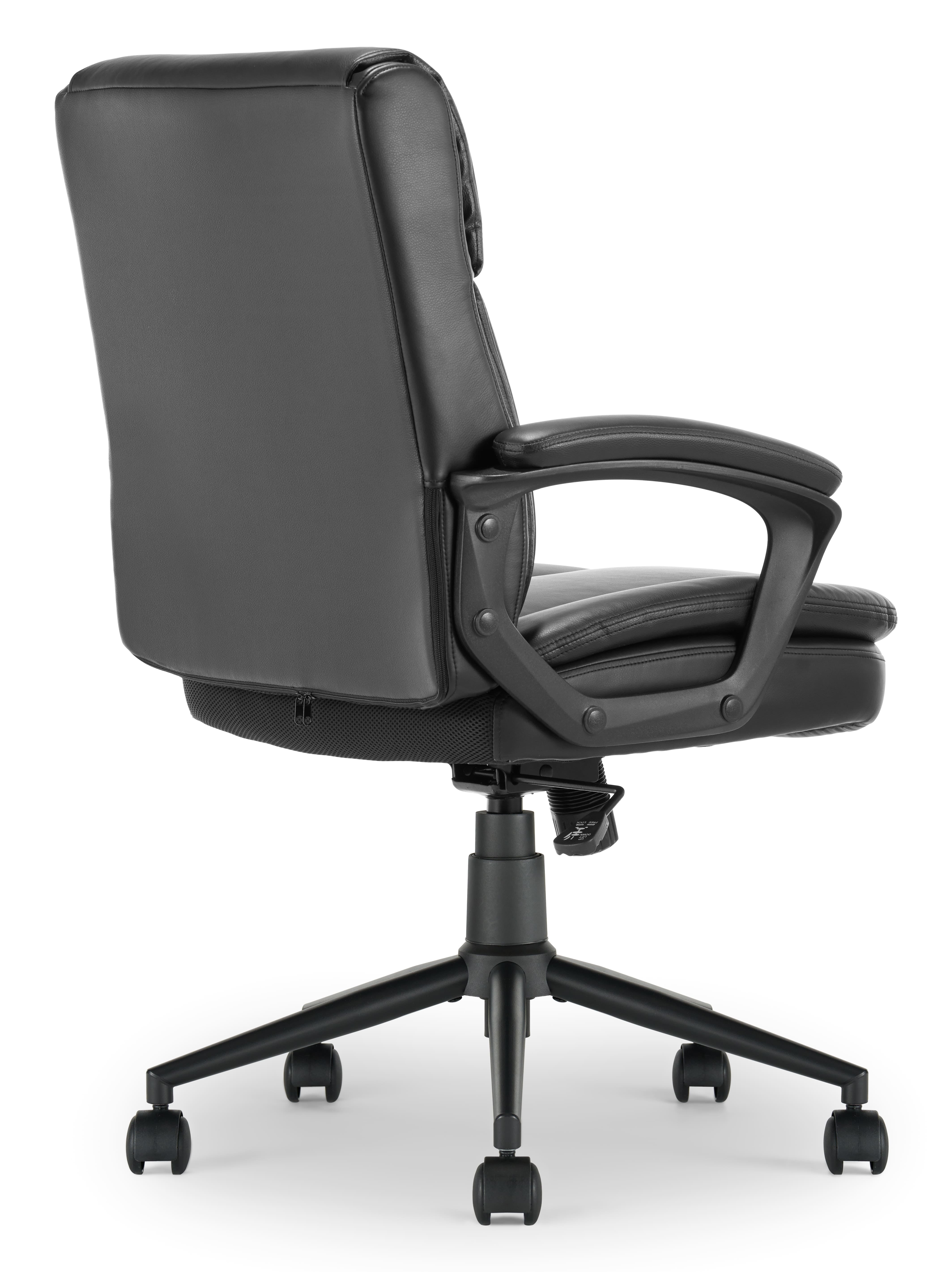 Click365 Transform 2.0 Ergonomic Mid Back Desk Chair Bonded Leather Black