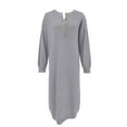 thumbnail image 4 of IROINNID Bodycon Dress for Women Style Button Knitted V-neck Knee Length Sexy Sweater Dress,Gray, 4 of 4
