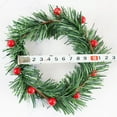thumbnail image 6 of 8 PCS Holly Berry Candle Ring Small Artificial Red Berries Pine Needles Wreath for Christmas Garland Ornaments Decor, 6 of 6