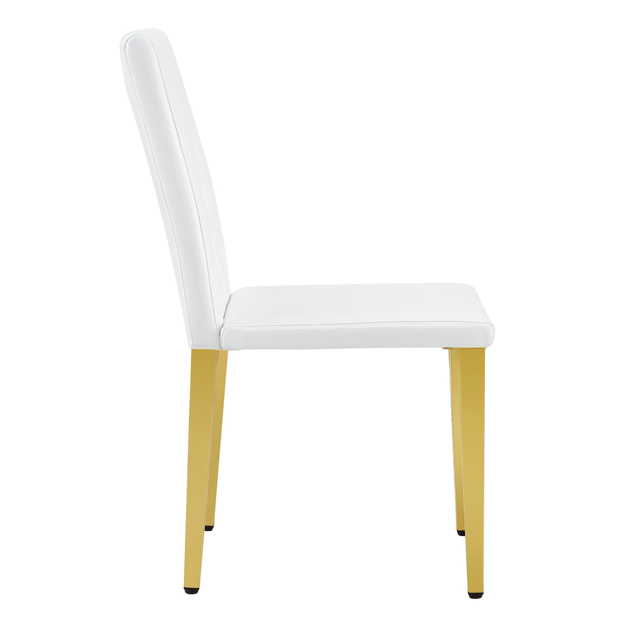 Sailvan PU Dining Chairs, 35 Inch Ergonomic Buckle Backrest with Silver Metal Legs
