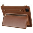 thumbnail image 3 of TECH CIRCLE Business Case for Apple 12.9-Inch iPad Pro (6th/5th/4th/3rd Generation) - Classic Leather Case with [Zipper Pocket /Handstrap /Shoulder Strap /Stand] Multifunctional Tablet Cover, Brown, 3 of 6