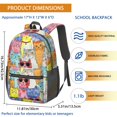 thumbnail image 3 of Multicolor Cat Head White Pattern 17" Waterproof Oxford School Backpacks for Teens, S-Shape Padded Straps, for School, Travel, Hiking, Camping, 3 of 5