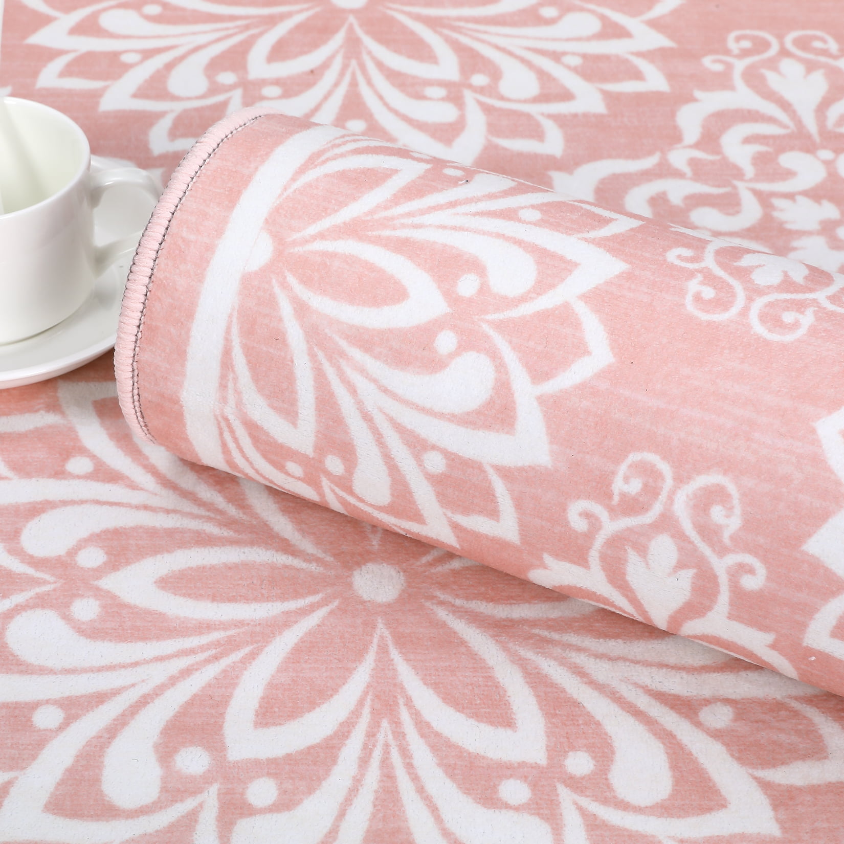 Hasoo 6' x 9' Area Rugs for Living Room Modern Austere European Area Rugs Machine Washable Rugs Bedroom Dining Room Kitchen Carpet Pink