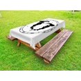 thumbnail image 1 of Zodiac Gemini Outdoor Tablecloth, Zodiac Wheel with Twelve Signs Abstract Male Portraits with Stars Tattoo, Decorative Washable Fabric Picnic Tablecloth, 58 X 120 Inches, Black and White, by Ambesonne, 1 of 2