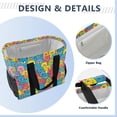 thumbnail image 4 of Colorful Cute Bears Reusable Grocery Bags with Handle Side Pocket Waterproof Shopping Portable Tote, 4 of 8