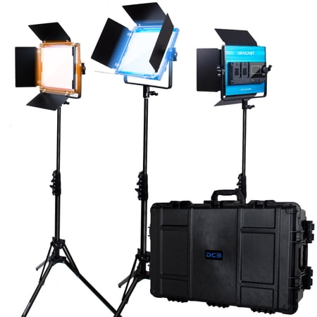 UPC: 0610877752904 | Dracast LED500 X Series Bi-Color LED 3 Light Kit with Injection Molded Travel Case