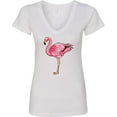 thumbnail image 3 of Inktastic Pink Flamingo Women's V-Neck T-Shirt, 3 of 5