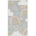thumbnail image 2 of Unique Loom Whimsy Kids Collection Area Rug - Rainbow, Stars, And Clouds (2' 2" x 3' 11" Runner Gray/Ivory) Perfect For Kids Bed Room/Nursery Room/Living Room/Class Room/Play Room, 2 of 5
