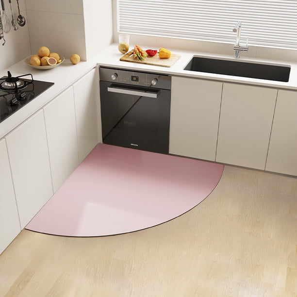 Tapetes de piso de color sólido en forma de abanico. El barro de diatomeas absorbe agua y aceite y se puede limpiar. Tapetes de cocina. Tapetes de baño antideslizantes. Alfombra para el hogar. Tamaño