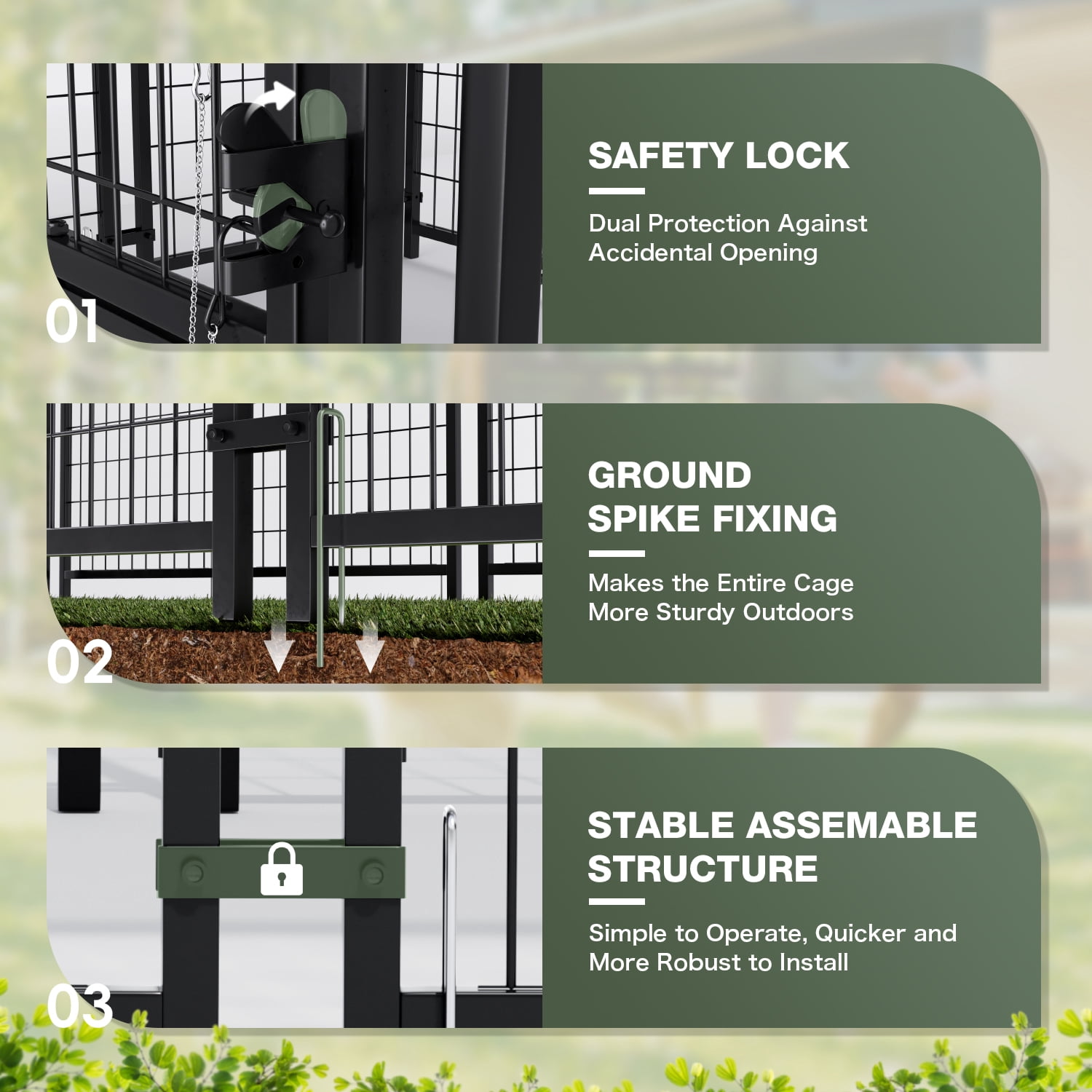 Homall 94.5”D×51.2”W×66.9”H Outdoor Dog Cage for Small/Medium/Large Dogs Dog Kennel with UV-Resistant Waterproof Roof Cover for Outside Heavy Duty Dog Fence,Large