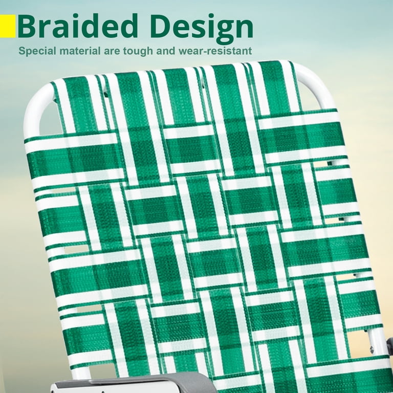 Ktaxon 2Pcs Patio Folding Web Lawn Chairs, Outdoor Beach Chairs