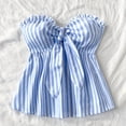thumbnail image 2 of Lixiuxyad Spaghetti Straps Tank Tops Summer Striped Camisole Sleeveless Slim Fit Cropped Tank Top Casual Fashion Basic Wear,Blue L, 2 of 6