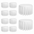thumbnail image 1 of Manteles Lxztayuk, paquete de 10, redondos, blancos, de poliéster, 305 cm, 1 of 7