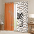 thumbnail image 2 of Feelyou Cartoon Zebra Kids Curtains Pack of 2 (42x84 Each), Fashion Stripes Lines Curtains Blackout, Orange Kawaii Animal Bedroom Curtains, Window Curtains Home Decor, 2 of 6