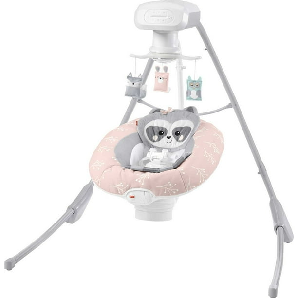 FisherPriceBaby Raccoon Swing, Pink Dual Motion Baby Swing