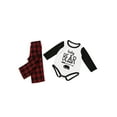 thumbnail image 1 of Ensemble de Pyjamas de Noël Famille Parent-Enfant Motif Ours Col Rond Manches Longues Hauts + Pantalons à Carreaux Tenues, 1 of 5