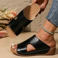 thumbnail image 6 of LOVZFMLL Sandals for Women 2025 Summer Cut Out Clogs Sandals Slip On Open Toe Walking Wedge Sandals Outdoor Beach Vacation Shoes Black 5.5, 6 of 9