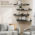 thumbnail image 4 of 4 Tier Floating Corner Shelves Black Set of 4, Rustic Pine Wooden Floating Corner Wall Shelf for Wall Décor Storage, L Shaped Corner Shelf Wall Mount For Bedroom, Living Room, Bathroom, Kitchen., 4 of 6