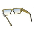 thumbnail image 4 of Flat Top Angular Geometric Rectangle Luxury Fashion Sunglasses Green - Blue Yellow, 4 of 4