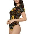 thumbnail image 2 of Naloa Fall Sunflowers Leaves Women's Short-Sleeved Onesie, One-Piece Swimsuit for Parties, dates, clubs - Medium, 2 of 9