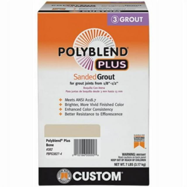 Custom Building Products 104025 7 lbs Arctic White Polyblend Plus Sanded Grout