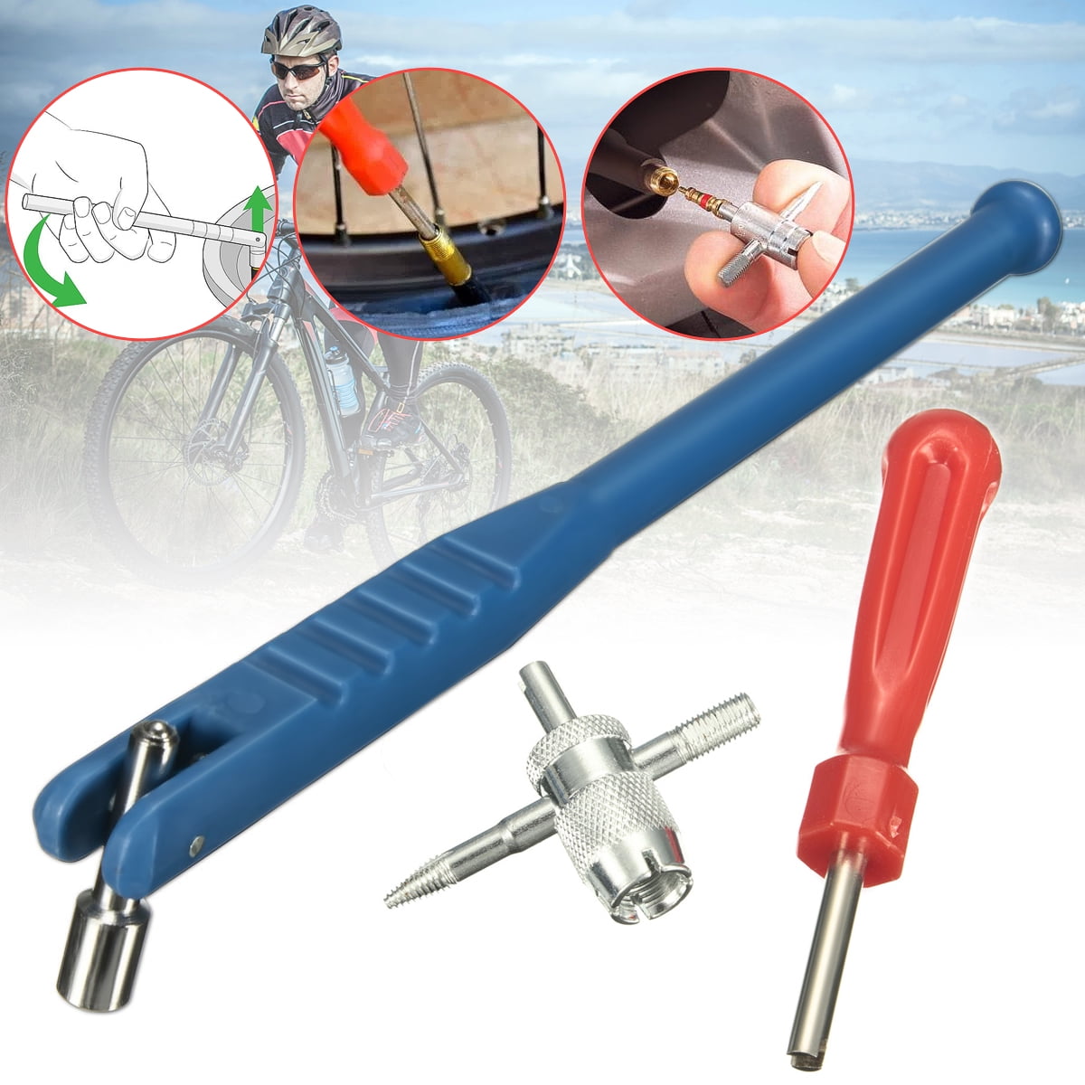 Fishing Type Puller 24/" Tire Valve Stem /& Core Install Tool Cable