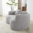 thumbnail image 5 of Newboti Furniture 66.93 Inch Curved Loveseat Grey Full Compression Sponge Sofa, Teddy Velvet Fabric, No-Assembly Compact Sofa for Small Spaces & Apartments, 350 lbs Capacity BN.9954, 5 of 16