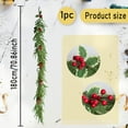 thumbnail image 4 of Christmas Cane Decor, Simulation Pine Garland with Red Berries, 70.5 Inch Faux Norfolk Pine, for Staircase Banister, Holiday Mantel, and Front Door Decorations, Red and Green, By FAJHHA, 4 of 9