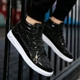 thumbnail image 4 of Botas de cuero de gran tamaño, zapatillas casuales personalizadas de cara brillante para hombre, botas altas de escenario vintage doradas, 4 of 6