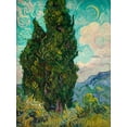 thumbnail image 2 of Van Gogh, Vincent 12x14 Gold Ornate Wood Framed with Double Matting Museum Art Print Titled - Cypresses I, 2 of 4