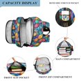 thumbnail image 3 of FORMRS School Backpack 17" Student Travel Bag with Laptop Compartment, Vibrant Art Leaves Pattern, 3 of 7