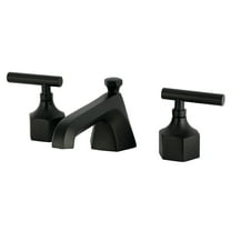Kingston Brass KZ4460CML  Widespread Bathroom Faucet with Brass Pop-Up, Matte Black