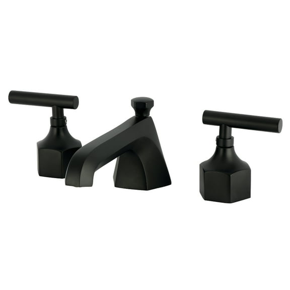 Kingston Brass KZ4460CML  Widespread Bathroom Faucet with Brass Pop-Up, Matte Black