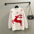 thumbnail image 4 of Chandails pour Femmes 2025 Tricot de Noël Manches Longues Col Rond Renne Décontracté Tunique de Vacances, 4 of 8