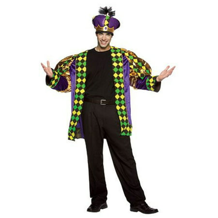 Mardi Gras King Men's Adult Halloween Costume, One Size,