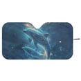 thumbnail image 3 of Xixirimido Car Windshield Sun Shade Universal Fit for SUV Truck Sedan Auto Front Window Sunshade Sun Visor Block UV Rays Keep Cool Car Accessories, Dolphins, 3 of 8