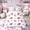 White Purple 01, variant on Feelyou Pink Princess Bow Twin Bedding for Girls, Cartoon Baseball Print Bedding Comforter Set, Pink Reversible, 7pcs