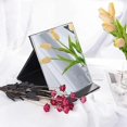 thumbnail image 3 of Portable PU Leather Mirror Foldable Table Makeup Mirror with Adjustable Stand (Black), 3 of 5