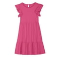 thumbnail image 6 of Girls Dresses Summer Casual Cute Flowy Dress Ruffle Short Sleeve Solid Swing Dresses, 6 of 9