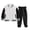 White, variant on Coerni Boys Girls 2 Pcs Outfit Baseball Bomber Varsity Jacket and Track Sweatpants Jogger Pants Set Classic Sweatsuit Fall Tracksuit